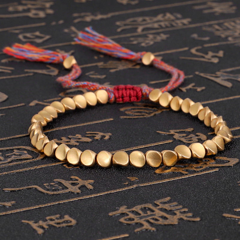 Tibetan Copper Bead Bracelet - Guiding Spiritual Energy