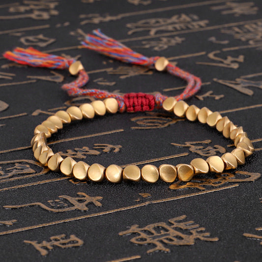 Tibetan Copper Bead Bracelet - Guiding Spiritual Energy