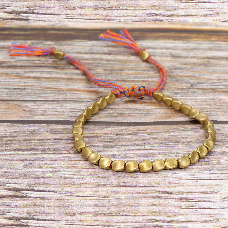 Tibetan Copper Bead Bracelet - Guiding Spiritual Energy