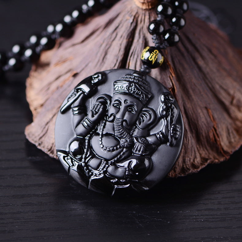 Obsidian Ganesha Pendant: The Unstoppable Force