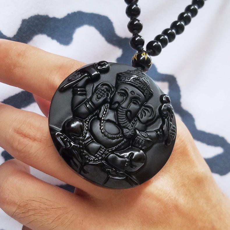 Obsidian Ganesha Pendant: The Unstoppable Force