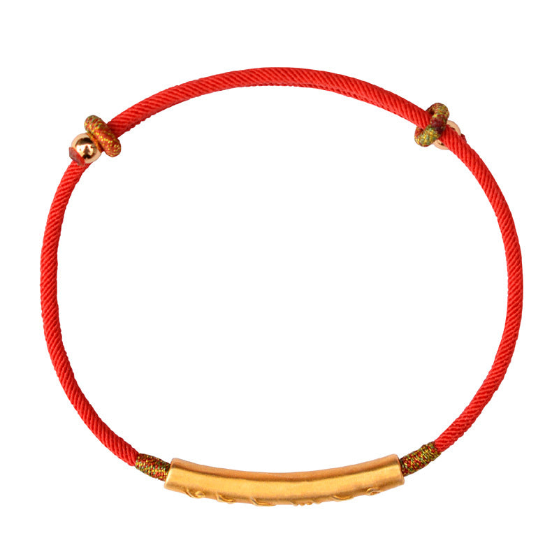 Tibetan Red String Bracelet - Buddhist Lucky Charm