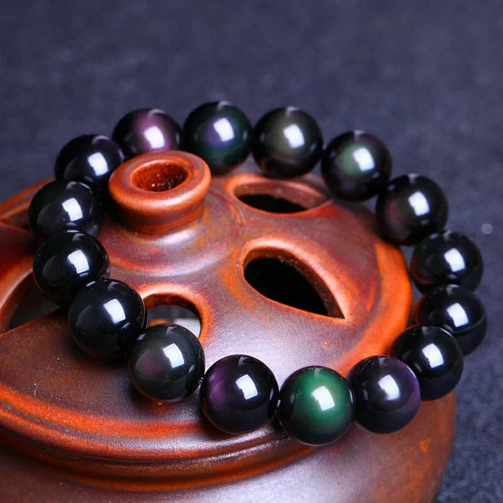 Rainbow Obsidian Crystal Bracelet - A Stone of Insight