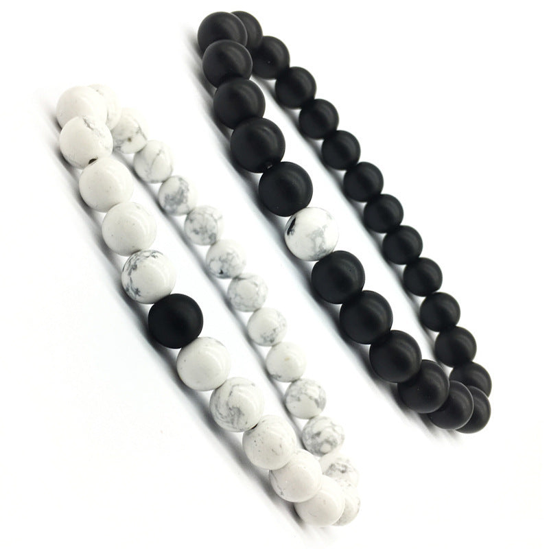 Black & White Distance Bracelet - Bridging the Gap of Love