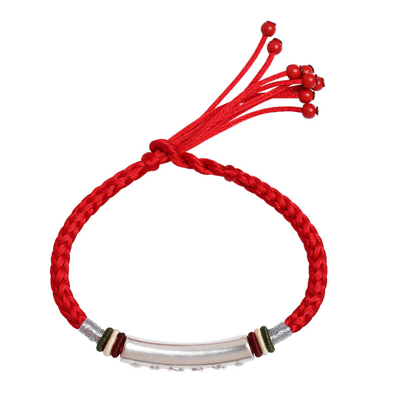 Red Cord Tibetan Charm - Om Mani Padme Hum