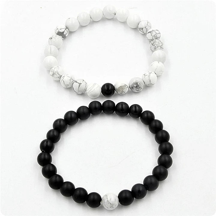 Black & White Distance Bracelet - Bridging the Gap of Love