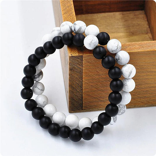 Black & White Distance Bracelet - Bridging the Gap of Love